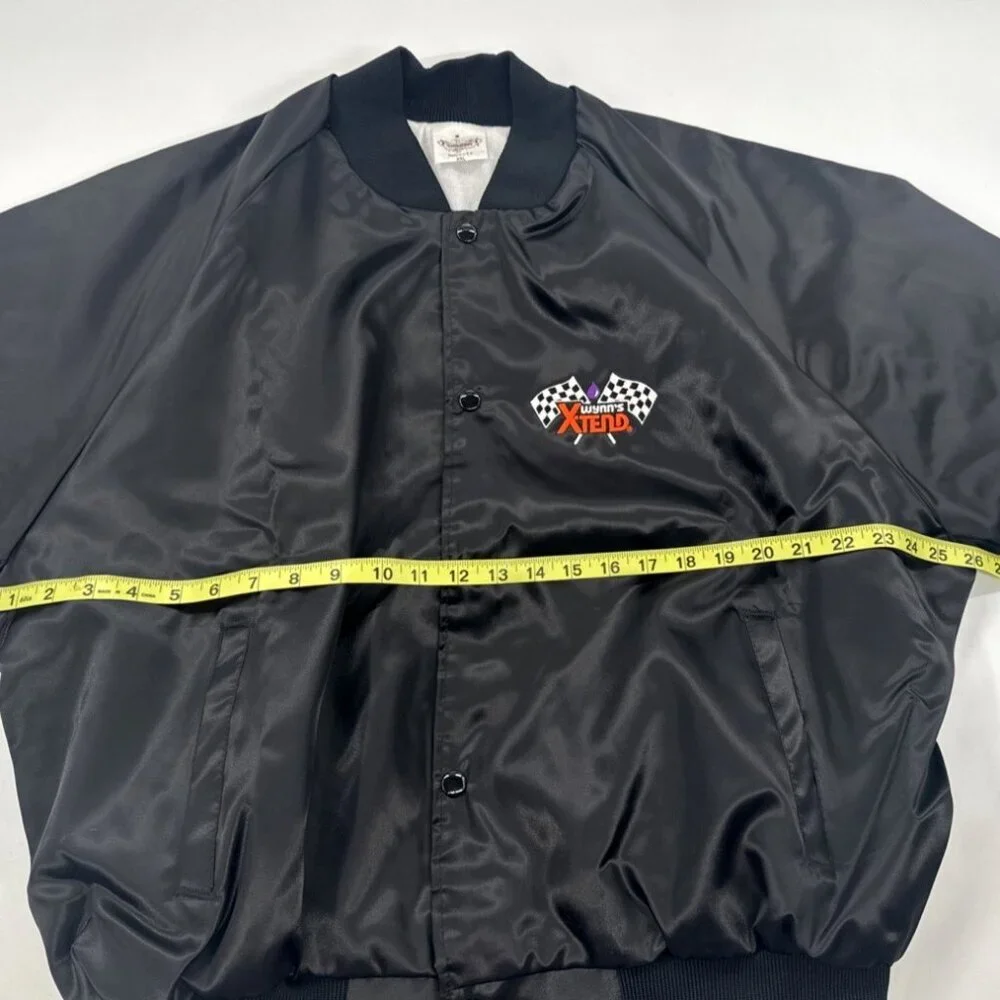 Vintage Wynn's Xtend Racing Jacket Mens XXL Satin Bomber Snap Lined USA Made 70s